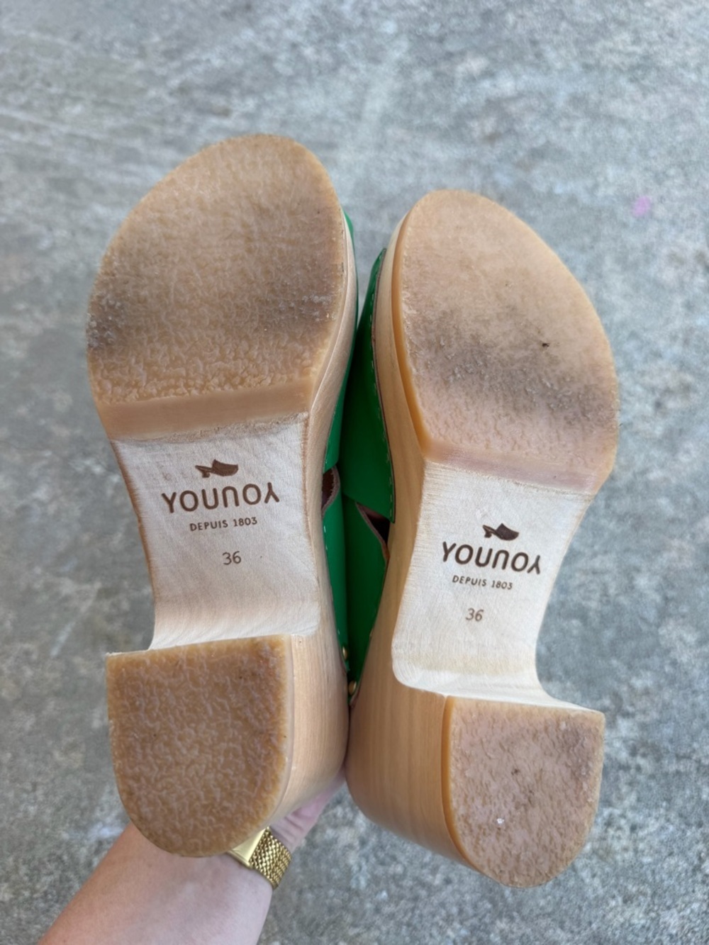 Sabot YouYou Green Leather Mules Clogs Designer Platform Heels Women’s EU 36 - Picture 10 of 16